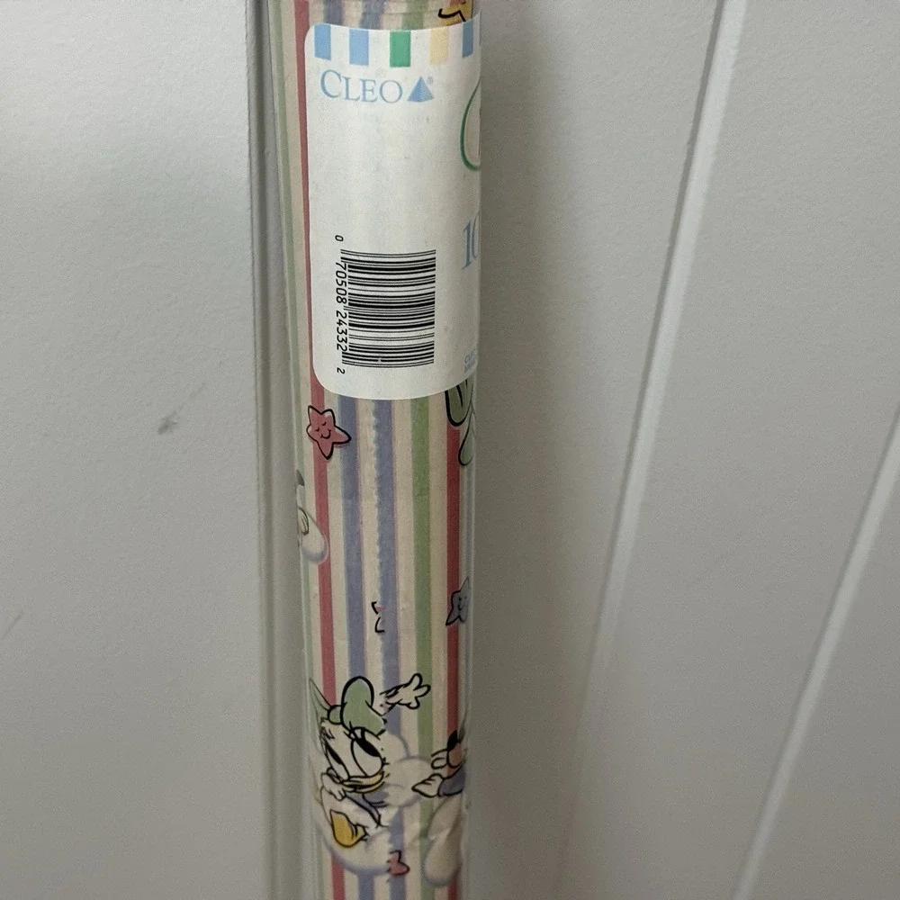 Vintage Sealed Disney Babies Gift Wrap Baby Shower  10sq Ft Mickey Minnie Goofy‎